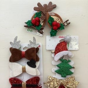 Girls Holiday Christmas Hair Accessories - 3 Sets